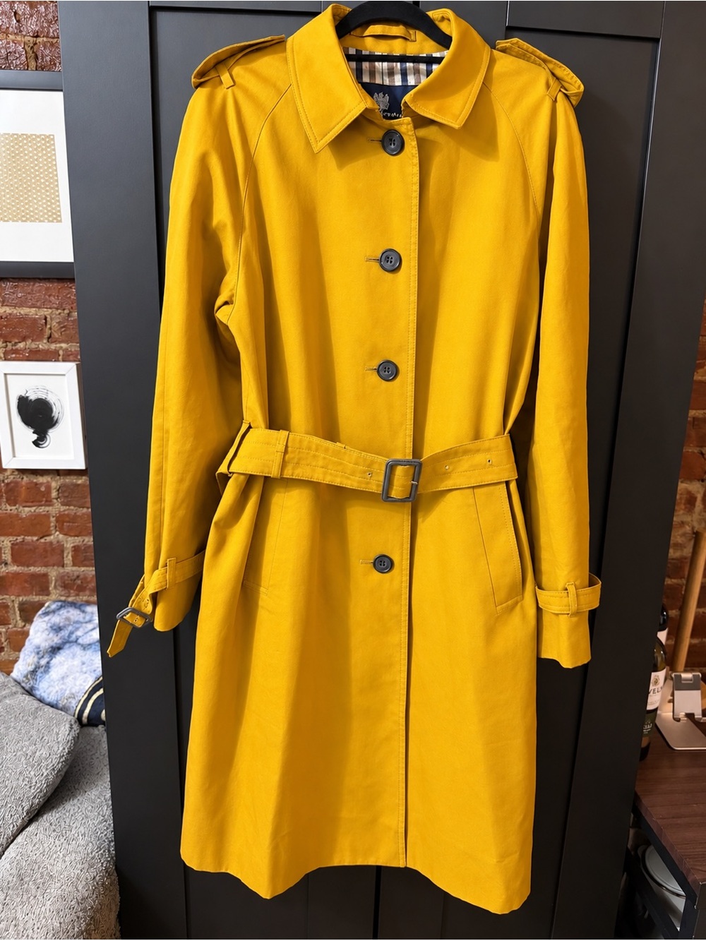 Aquascutum London Mustard Trench Coat with Belt